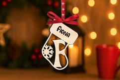 Laser Letter F SVG Sock Christmas Ornament Monogram Alphabet Product Image 3