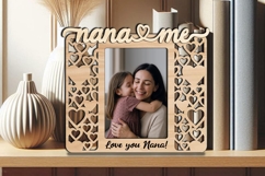 Hearts Design SVG Nana and Me Photo Frame Laser Gift Home Product Image 3