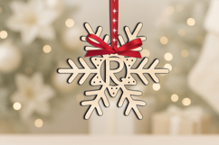 Holiday Gift SVG Letter R Alphabet Christmas Ornament Laser Product Image 3