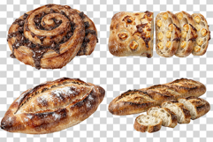 Bread PNG | Watercolor Bakery Food Bagel Baguette Pastry Product Image 3