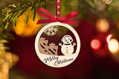 SVG Merry Christmas Snowman Gifts Present Laser House Decor Product Image 3