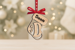 Christmas Sock Letter D SVG Ornament Monogram Laser Alphabet Product Image 3