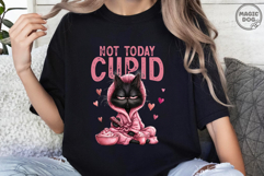 Not Today Cupid Black Cat PNG: Anti Valentine’s Day Product Image 3