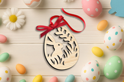 Happy Easter Rabbit Basket Tag SVG Label Laser Gift Bunny Product Image 3