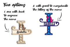 Letter I SVG Laser Alphabet Mermaid Maritime Ocean Sea Decor Product Image 3