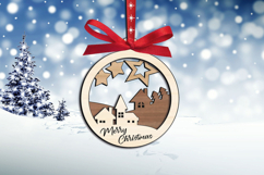 Holiday Village Laser SVG Merry Christmas Ornament Santa Product Image 3
