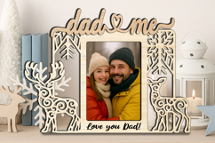 Deer Couple Christmas Dad and Me Photo Frame SVG Laser Gift Product Image 3