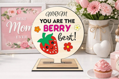 SVG Strawberry Mother's Day Kid Coloring Gift Laser Ornament Product Image 3
