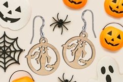 Halloween Vampiress Bat Earring SVG Laser Scary Gift Vampire Product Image 3