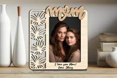 Butterfly Mam Mom Daughter SVG Photo Frame Picture Laser Product Image 3