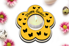Easter Butterfly Flower Tea Candle Holder Present Gift SVG Product Image 3