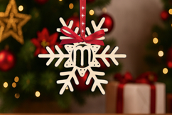Holiday Letter M SVG Christmas Ornament Alphabet Laser Gift Product Image 3