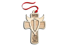 SVG Cross Letter I Laser Gift Ornament Monogram Baptism Holy Product Image 3