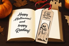 Halloween Bookmark SVG Laser Cut File Gift Ghost Reading Pic Product Image 2