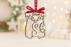 Newbron Letter S Laser Onesie Baby Christmas SVG Ornament Product Image 3
