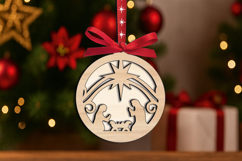 Laser SVG Nativity Scene Merry Christmas Ornament Home Decor Product Image 2