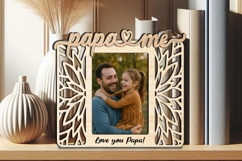 SVG Flowers Design Papa and Me Frame Photo Gift Holiday Home Product Image 3
