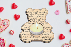 Bear Valentine Day Candle Holder Laser SVG Love Romantic Product Image 3