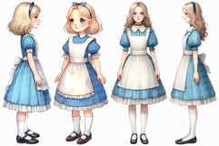 Wonderland Girl | Watercolor Alice Adventure Inspired Blue Product Image 3