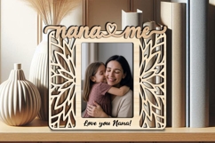 Flowers Design SVG Nana and Me Photo Frame Laser Gift Home Product Image 3