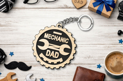Mechanic Dad Father's Day Keychain Gift SVG Laser Workshop Product Image 3