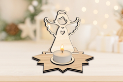 SVG Love Heart Angel Candle Holder Laser Christmas Present Product Image 3