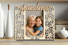 Flowers Granddaughter Grandma SVG Photo Frame Pic Laser Gift Product Image 3