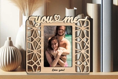 Abstract You and Me Frame Photo SVG Love Romantic Gift Kids Product Image 3