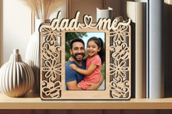 Bee Dad and Me SVG Photo Frame Laser Kid Son Daughter Gift Product Image 3
