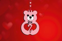 Gift Letter Z Alphabet Valentine Day Love Bear Laser SVG Product Image 1