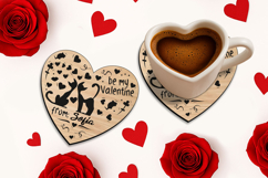 Heart Shaped Be My Valentine Coaster SVG Laser Love Romance Product Image 1