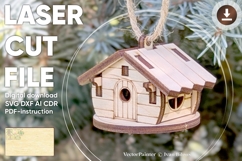 Christmas House #3 - laser cut file, Glowforge pattern Product Image 1