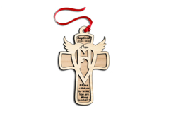Laser Cross Letter H Ornament Monogram SVG Holy Baptism Gift Product Image 1