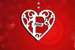 Laser Monogram Letter F Valentine Day Gift Love Romantic SVG Product Image 1