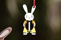 Letter I Easter Laser Bunny Rabbit Basket Tag Ornament SVG Product Image 1