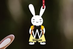 Letter W Easter Laser Bunny Rabbit Basket Tag Ornament SVG Product Image 1