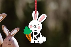 Name Tag SVG Letter R Easter Ornament Bunny Rabbit Basket Product Image 1