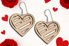 St Valentine's Day Intricate Love Earrings SVG Laser Present Product Image 1