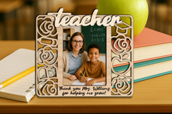 SVG Teacher Rose Student Photo Frame Gift School Laser Kids Product Image 2