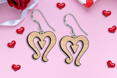 Unique Heart Arrow Love Earring Valentine Day Laser SVG Gift Product Image 1