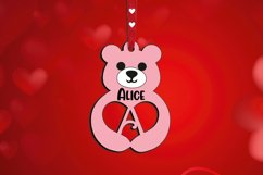 Valentine&#039;s Day Love Bear Letter A Gift Laser Alphabet SVG Product Image 1