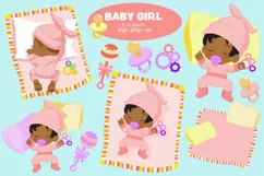 AFRICAN AMERICAN BABY GIRL ON BLANKET CLIPART Product Image 1