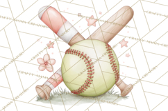 Whimsical Softball Mom Clipart PNG Game Day Mom Graphics Product Image 3