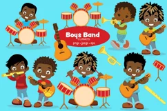 African American Boys band clipart, Music clipart Product Image 1