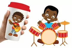 African American Boys band clipart, Music clipart Product Image 4