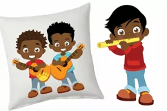 African American Boys band clipart, Music clipart Product Image 2