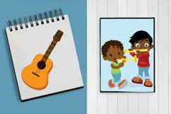 African American Boys band clipart, Music clipart Product Image 3