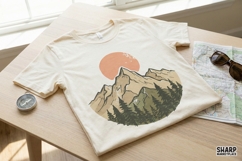 Mountain Adventure PNG, Vintage Nature Art, Hiking Mountain Product Image 2