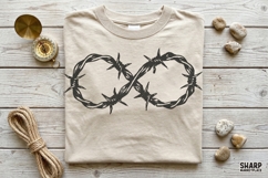 Infinite Barbed Wire Heart Illustration, Trendy PNG Edgy Product Image 3
