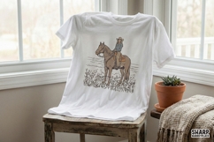 Cowgirl Horse PNG Design, Western Wildflower Digital Product Image 3